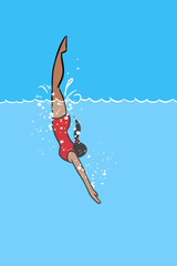 Woman diving