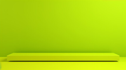 Empty vibrant lime green background imitating the energy of a lively podium wallpaper.