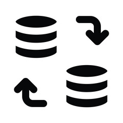 Simple Data Migration glyph icon. The icon can be used for websites, print templates, presentation templates, illustrations, etc