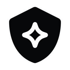 Simple Ai Protection glyph icon. The icon can be used for websites, print templates, presentation templates, illustrations, etc