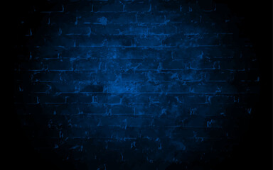 Brick wall background neon blue color light gradient anstract vector dark background wallpaper creative trendy modern minimal design