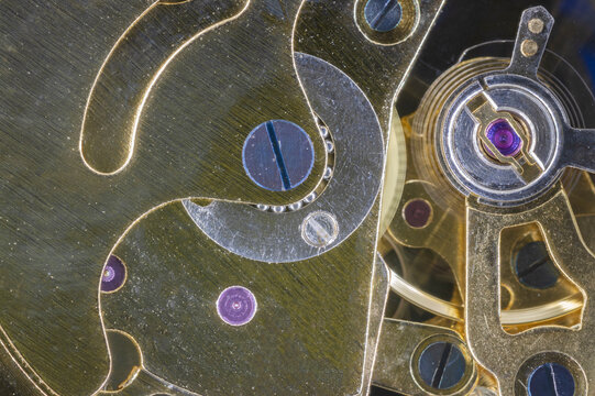 Internal Mechanism Of A Vintage Watch