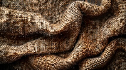 Fototapeta premium Burlap fabric background with a rough texture, ideal for rustic and DIY-themed projects. , Minimalism,