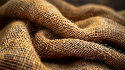 Fototapeta premium Burlap fabric background with a rough texture, ideal for rustic and DIY-themed projects. , Minimalism,