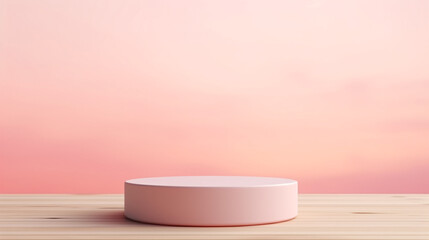 Empty minimalistic blush pink background simulating the elegance of a sophisticated podium.