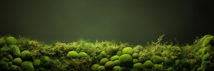 Empty minimal moss green background evoking richness, ideal for product display and advertisement.