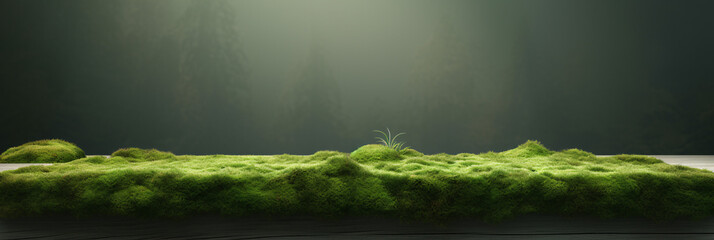 Empty minimal moss green background evoking richness, ideal for product display and advertisement.