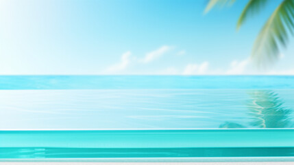 Empty abstract aquamarine background evoking the clarity and tranquility of serene waters.