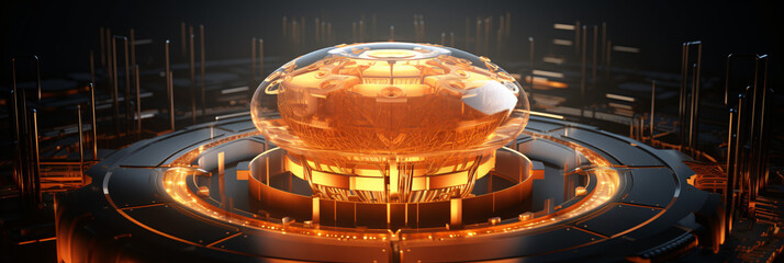 Abstract depiction of a luminous artificial brain, symbolizing advanced technology and innovation.