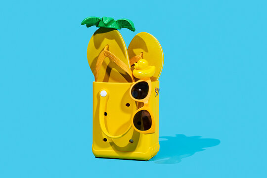 yellow bag with some yellow summer items