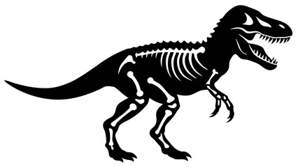 tyrannosaurus rex skeleton Vector Illustration 