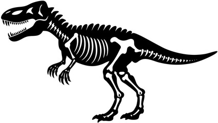 tyrannosaurus rex skeleton Vector Illustration 