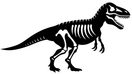 tyrannosaurus rex skeleton Vector Illustration 
