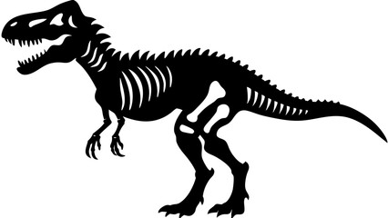 tyrannosaurus rex skeleton Vector Illustration 
