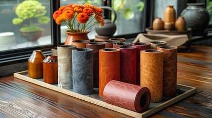 Convey a sense of craftsmanship with a leather paper texture, perfect for premium branding and luxurious product packaging. , Minimalism,