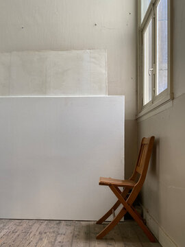 chair and canvas