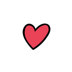 Cute heart icon flat vector design