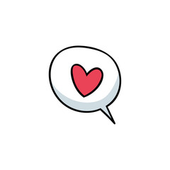 Love chat bubble icon flat vector design