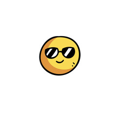 cool shade emoji icon flat vector design