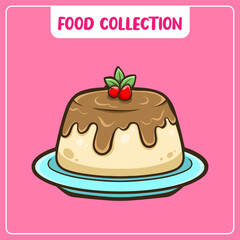 Sweat Food Pudding Illustration Design Vector