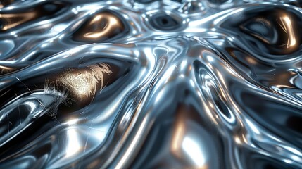 Shine with shiny chrome textures, offering a modern, reflective surface for futuristic designs. , Minimalism,