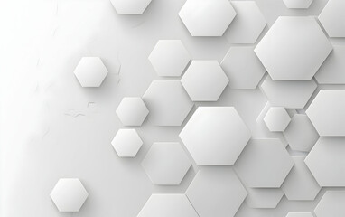 Fototapeta premium Abstract white hexagonal shapes on a light background. Modern geometric design for digital artwork, technology, and minimalistic creativity.