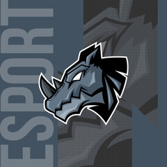 Esports Mascot Logo Team Rino Squad