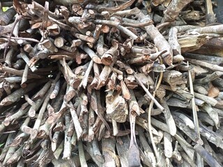 Rural Kitchen Firewood, Stacked Wood for Cooking