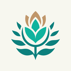        Flower logo vector art illustration.

