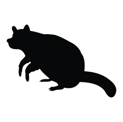 mongoose silhouette vector design. black and white.