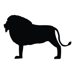 lion silhouette vector design. black and white.
