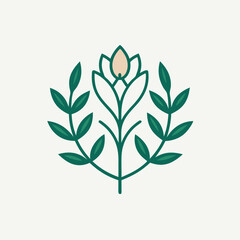       Flower logo vector art illustration.
