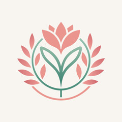        Flower logo vector art illustration.
