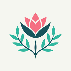       Flower logo vector art illustration.
