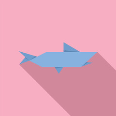 Naklejka premium Blue origami fish on a pink background, perfect for creative projects related to arts and crafts