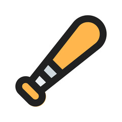 baseball bat line color icon