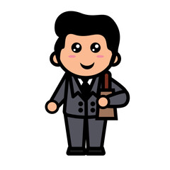 
young businessman holding a bag