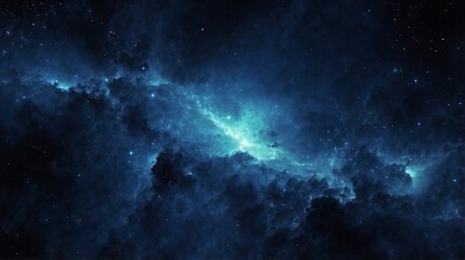 Una nebulosa de color azul en el espacio