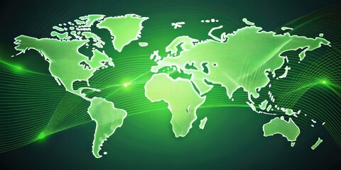 Futuristic map showing green wave movement , technology, digital, city, urban, design, graphic, visualization, abstract