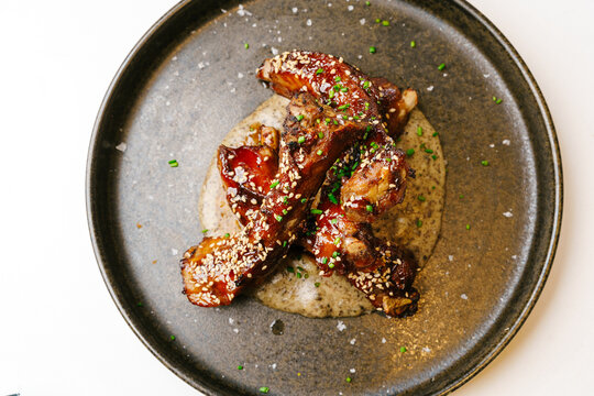 Glazed Ribs with Rosemary Parmentier