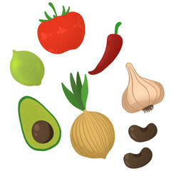 채소(양파+아보카도+토마토+고추+마늘+식재료+요리)