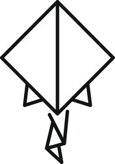 Simple kite flying on air with tail icon represented in thin line style