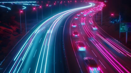 Fototapeta premium colorful wave and light trail background