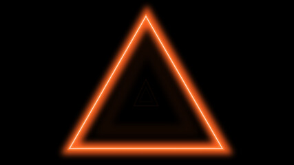 Neon Orange Triangle on a Black Background