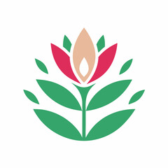        Flower logo vector art illustration.
