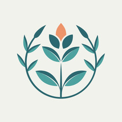        Flower logo vector art illustration.
