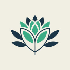        Flower logo vector art illustration.
