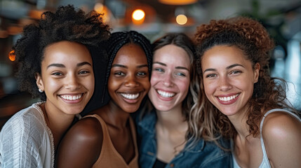 Fototapeta premium Diverse Female Teachers Celebrating International Women's Day in Education Industry