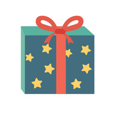 Gift box with ribbon bow vector illustration, gifts clip art, present clipart image, gift icon design