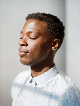 eyes closed portrait
